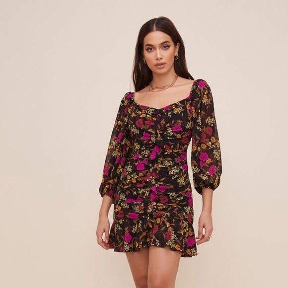 NWT ASTR The Label Floral Sweetheart Ruffle Dress - Picture 3 of 8